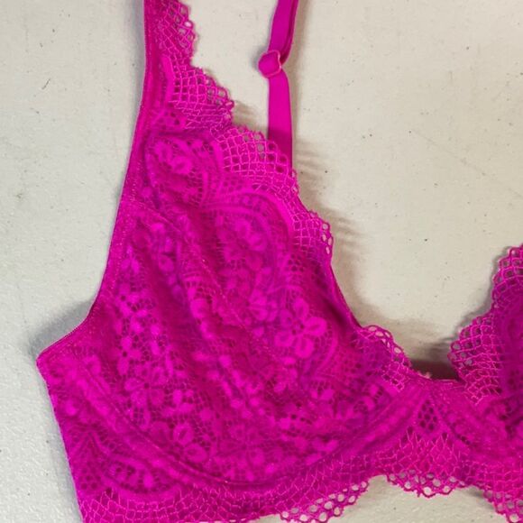Ambrielle Small Bright Pink Bralette - New - Picture 3 of 4